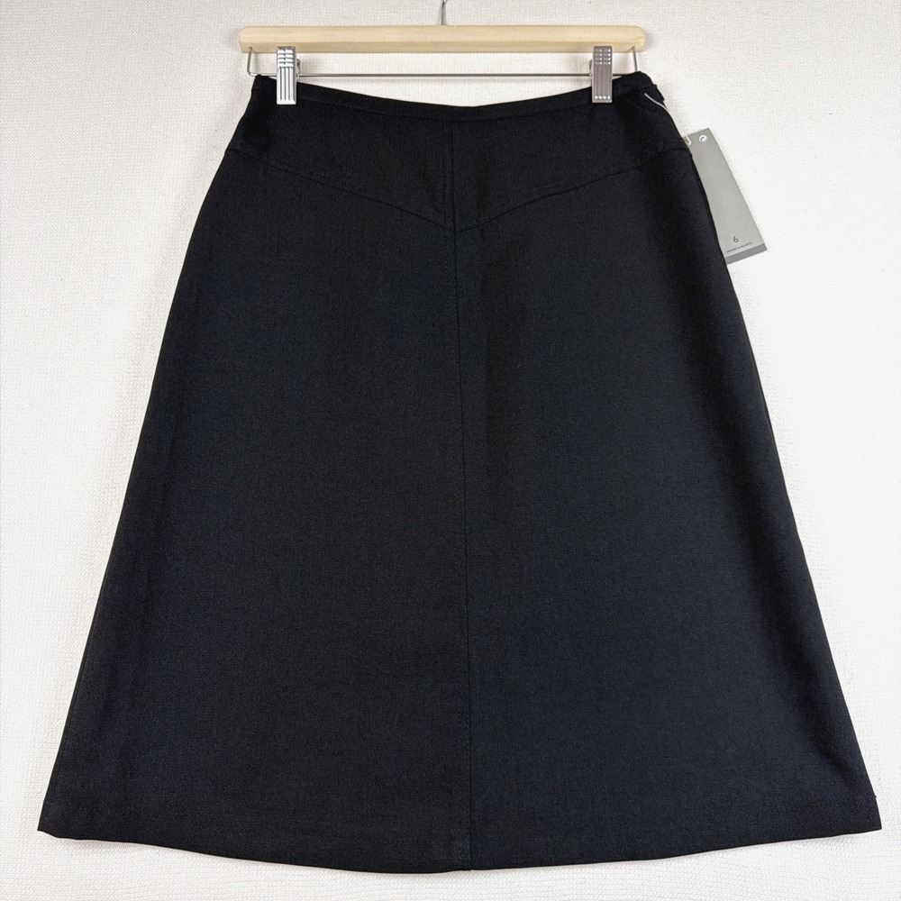 H & M Career A-Line‎ Zipper Skirt Size 6 Black NWT Office Knee Length Vintage